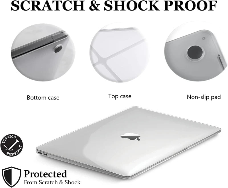 Crystal Clear Laptop Case for Macbook Neo 2026 Air 13.6 M4 15 M3 Hard Cover for Mac Book Pro 13 16 M1 M2 14 Sleeve Accessories