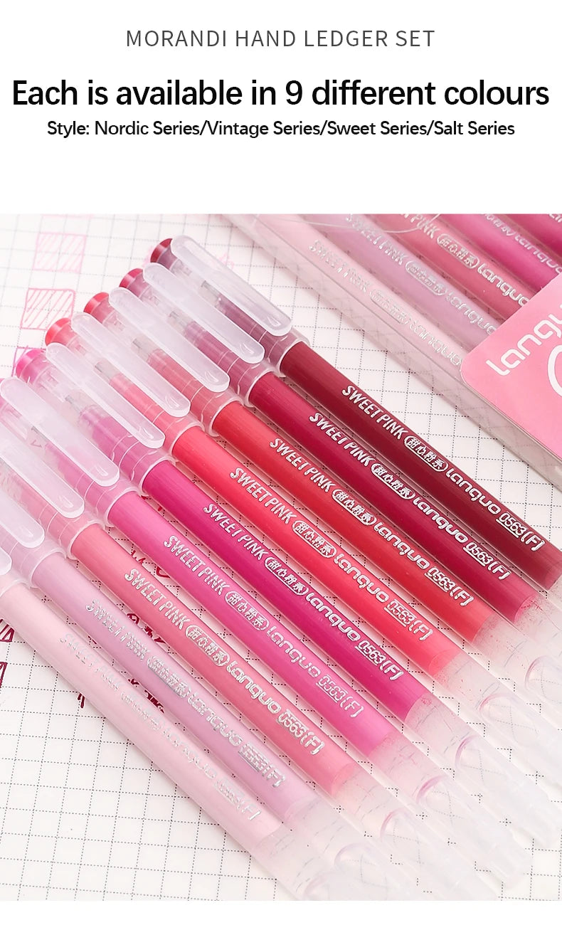105Color Hand Account Gel Pen Languo Morandi Retro Pen Large-Capacity Color Handbook Pen For Student Painting Graffiti Writting