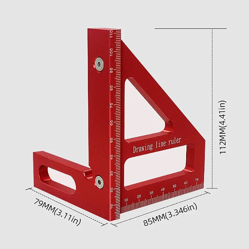 Miter Triangle Ruler Aluminum Alloy Woodworking Square Protractor High Precision Layout Measuring Tool for Engineer Carpenter