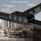 28.2" Large Transformable LED Desk Lamp with Clamp, Architect Ultra Bright 24W Light, Auto Dimming and Sensor Design for Office