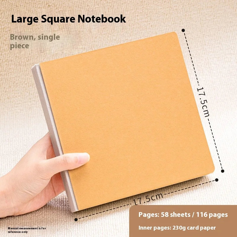 Borrence 58Sheets Drawing Notebook Sketchbook Handheld 230g Portable Watercolor Paper Coloring Book Oil Paint Gouache Notepad