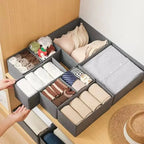 Foldable 6/12pcs Underwear Organizer Set • Hard Storage Boxes for Bra Socks • Drawer/Closet Clothes Organizers