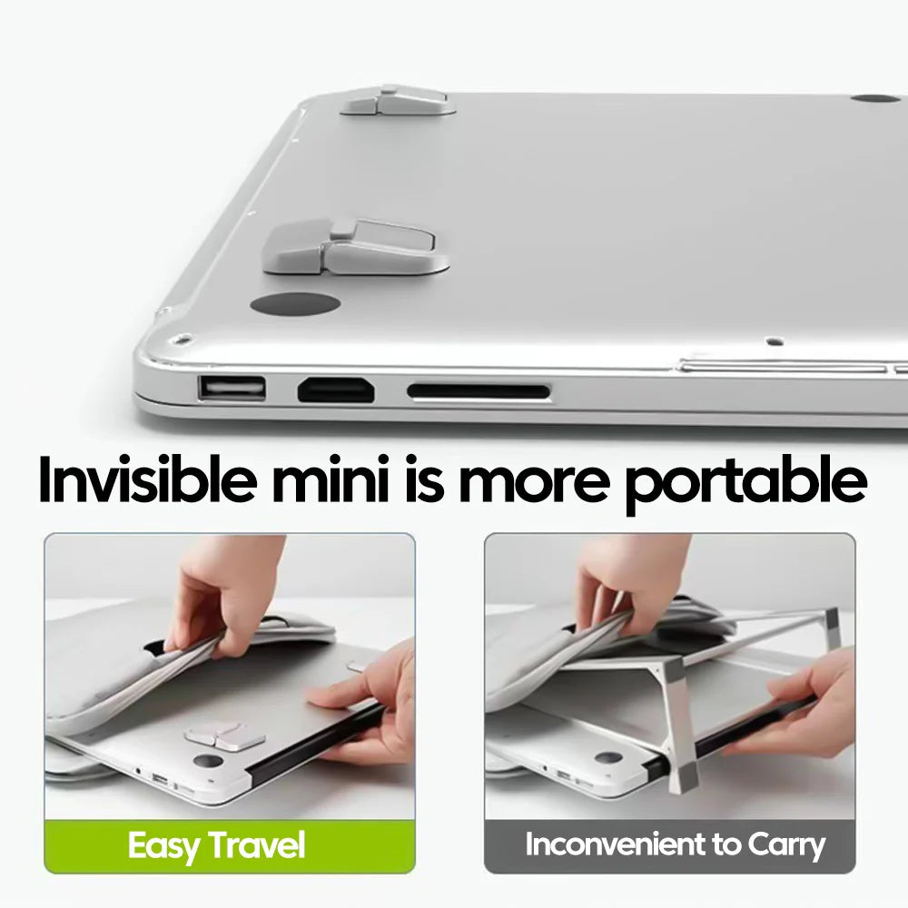 Elough Portable Laptop Atand Invisible Adhesive Bracket Folding Storage Height-Increasing Stand Keyboard Foot Pad Support Stand