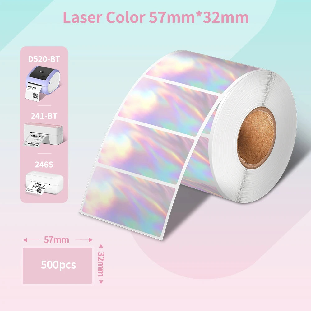 Phomemo PM-241BT Shipping Label Printer Label Sticker Round Label Square Label Rainbow Color DIY Logo Design Small Business