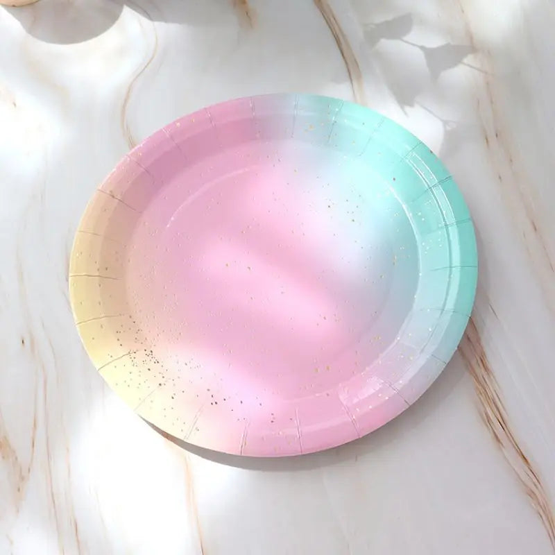 Rainbow Tableware Set for Birthday Party Decorations Rainbow Tableware Paper Plates Cups Napkins Tablecloth Dinner Disposable