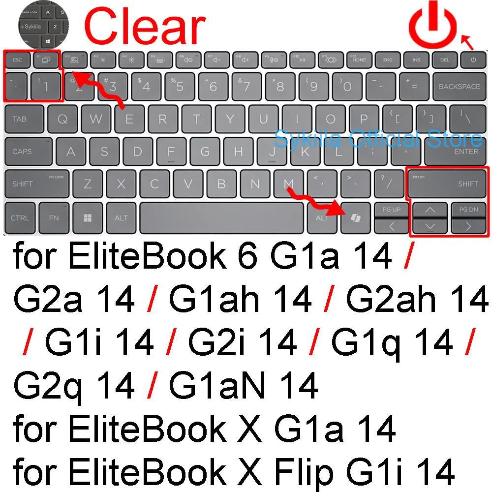 Keyboard cover for HP EliteBook 6 8 G2a G2i G1a G1q G1i 840 G11 G10 845 G9 X360 1040 G8 640 745 645 Silicone Protector Skin Case