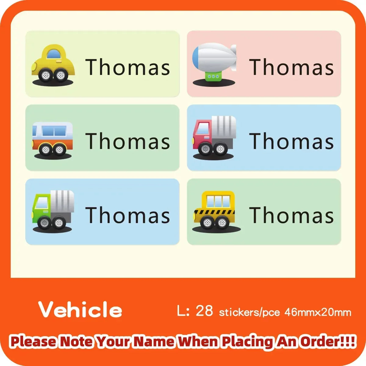 Multi Size Name Sticker Personlized First Name Waterproof Tag Custom Labels for Children Personal Scrapbook Kids School Label