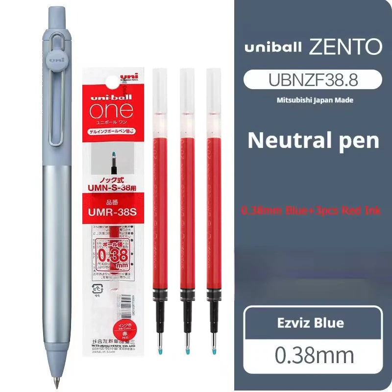 New Uni uniball Zento Flow Metal Rollerball Pen Aluminum Grip Gel Pens 0.5mm Water-Based Black Ink Ultra Smooth Writing Japan
