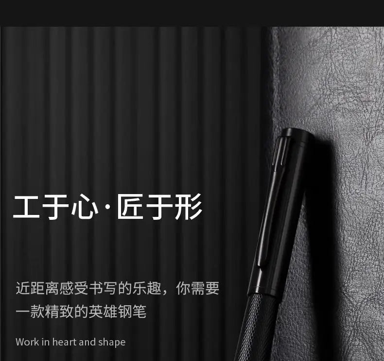 HERO Black Forest Metal Fountain Pen Titanium Black Extra Fine Nib 0.38/0.5mm Students Practice Calligraphy Writing Gift Pen