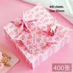 400Sheets Origami Paper Craft Folding Lucky Wish Paper Crane Craft Double Sided Folding Lucky Wish Paper DIY Color Scrapbooking