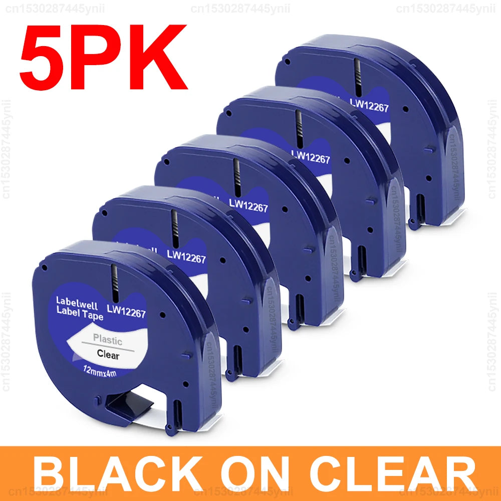 Dymo Label Printer LT100H LT-100H Inkless Label Maker Handheld Label Machine with Dymo 12mm LT Tape or 5PK 91201 91200 Label