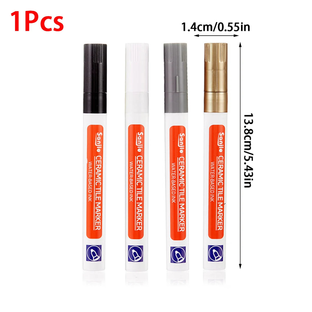 1Pcs Waterproof Ceramic Tile Grout Marker Pen, White Tile Repair Pen with Anti-Mold Filler, Bathroom Floor Tile Gap Cleaning Pen