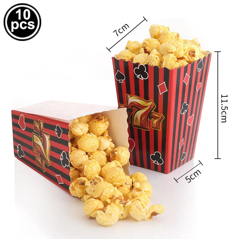 Casino Party Supplies for Men/Adults Poker Paper Plates Cups Napkins Straws for Poker Night Las Vegas Party Decorations