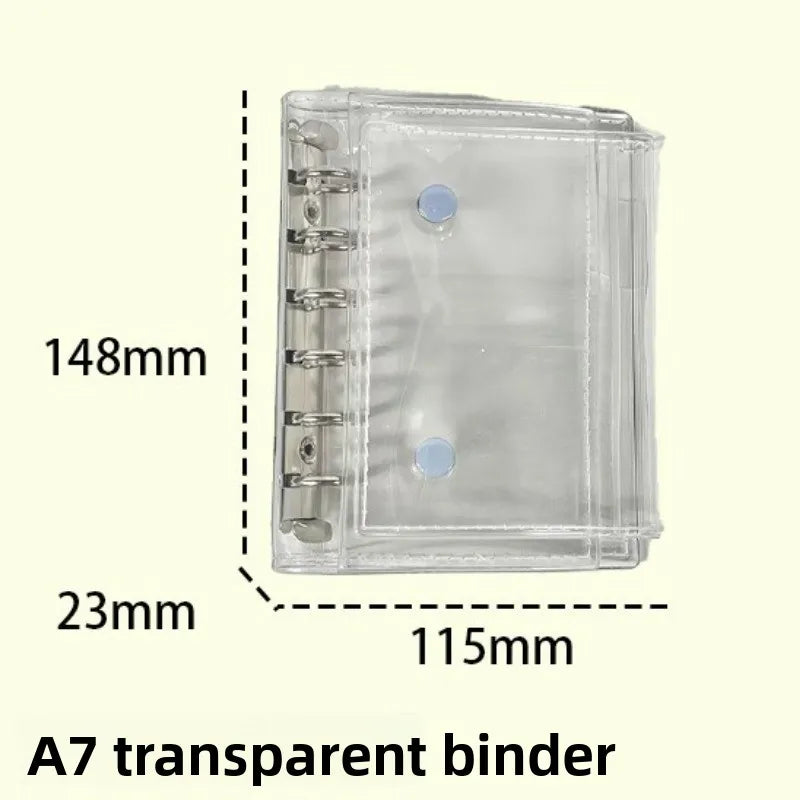 The New Transparent A7 Three-fold Hand Ledger Loose-leaf Detachable Student Portable Notes Diary Hand Ledger