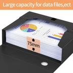 4pcs Black Plastic Storage Boxes with Lids - A4 File Organizer Bins for Office, Home, and Home Organization,File Organizer Boxes
