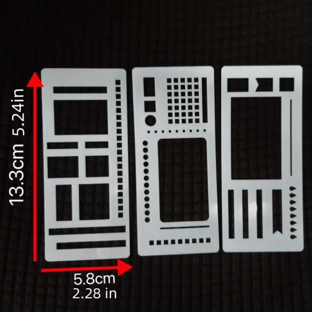 Dot Grid Flexible Record Template Checklists Boxes Lines Stencils Handmade Template Ruler Educational Drafting Tool