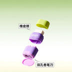 M&G Pencil Sharpener with Eraser Two in One Double Hole Designing Student Pencil Eraser Less Crumbs Clean Replaceable Core