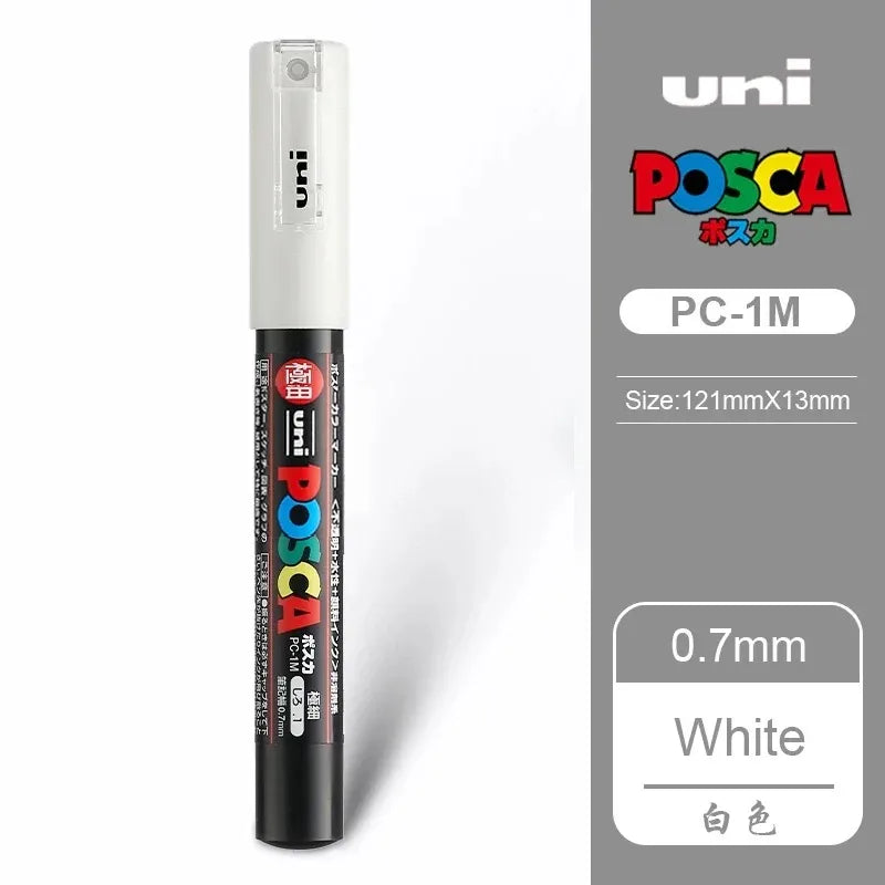 1pcs Japan UNI POSCA Markers PC-1M/3M/5M Acrylic Graffiti Pen Waterproof DIY Stackable Color Art Painting School Supplies