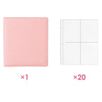 PLRBOK A5 Glitter Leather Photo Cards Album 3 Rings 7.6×9.8mm Kawaii Cute Binder Photocard 20 Sheets 4 Pockets Sleeves 80 Photos