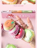4 Pcs Mini Cute Cartoon Memo Pad Game Console Vegetable Bread Shape Sticky Note Portable Message Book Pendant Book