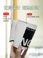 25 Sets Black Disposable Coffee Mug Double Layered Thickened Hot Drink Packaging Cup Cover and Leak Proof Fresh Milk Paper Cups