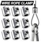 0.8-2mm Steel Wire Rope Clamp Stainless Steel Cable Copper Metal Hanging Clip Adjustable Screws Fixed Hardware Accessories
