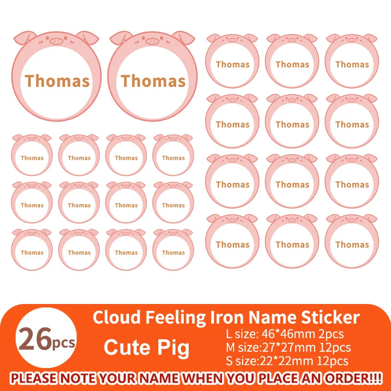 Multi Style Personalized Embroidery Name Sticker Clothes Label Decals Washable Iron On Tags Children Uniform Stickers Custom