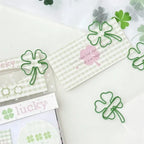 10Pc/set Ins Creative Design Clover Paper Clip Green Pink Color Scrapbook Paper Clip DIY Decor Photocard Memo Pad Fixed Clip Pin