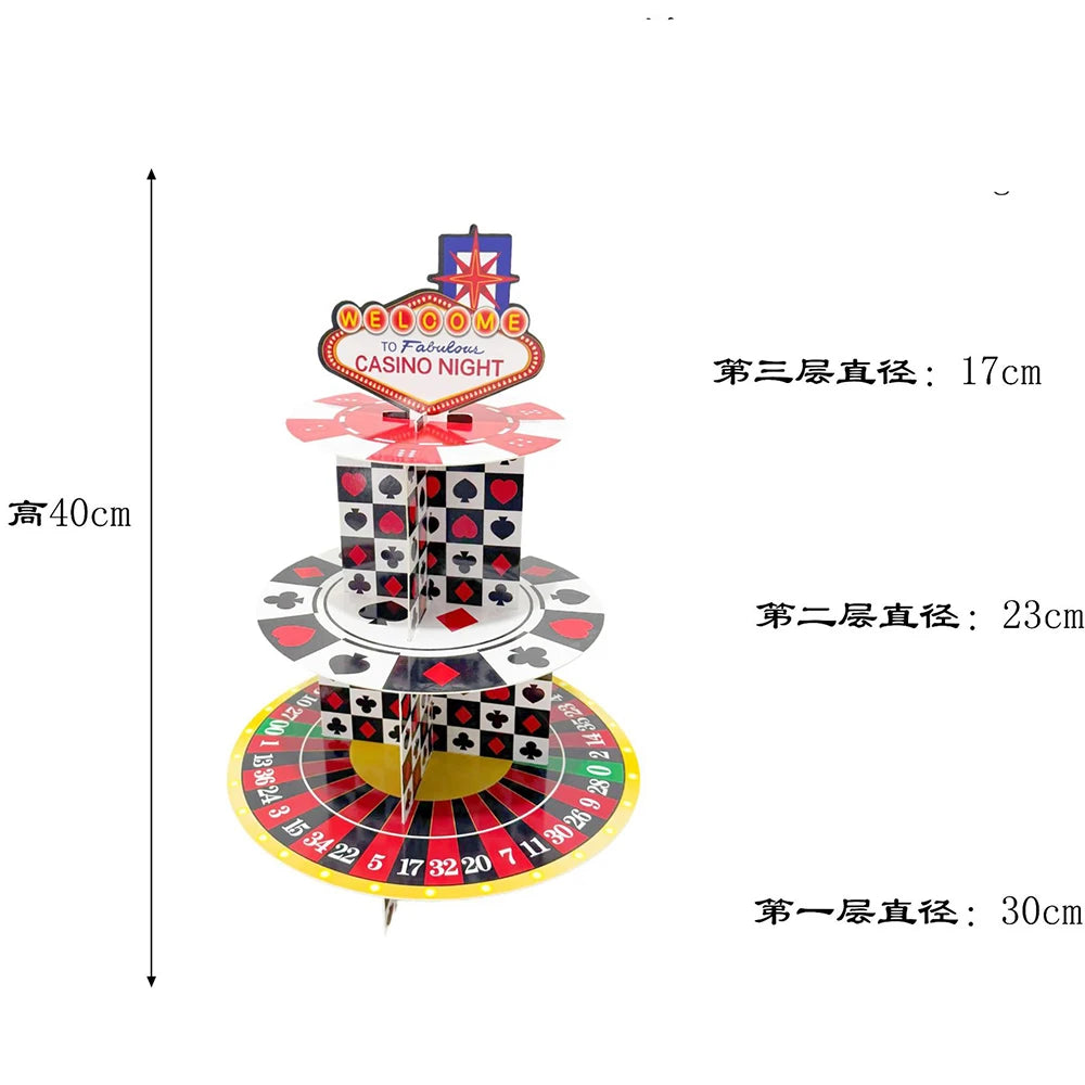 Casino Party Supplies for Men/Adults Poker Paper Plates Cups Napkins Straws for Poker Night Las Vegas Party Decorations