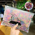Kids Elastic Hair Accessories, 500Pcs Colorful Disposable Ponytail Rubber Bands for Girls