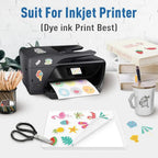 30Sheets/50Sheets Printable Vinyl Sticker Paper Self-adhesive A4 Glossy White Half Transparent Copy Paper for All Inkjet Printer