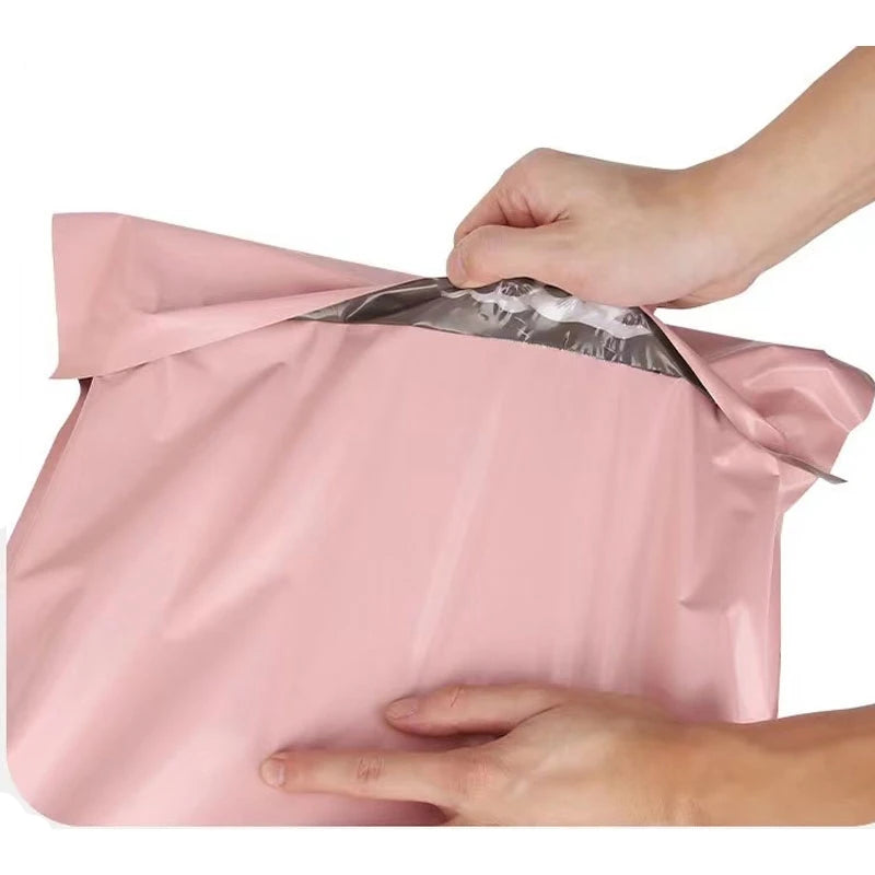 50Pcs Pink Poly Mailer Shipping Bags Waterproof Mailing Envelopes Self Seal Post Transport Bags Thicken Courier Bag 16 Sizes