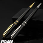 STONEGO Capless Ballpoint Pen, Simply Twist Roller Ball Pen Black Gel Ink Medium Point 1.0mm Smooth Writing Signature Pens
