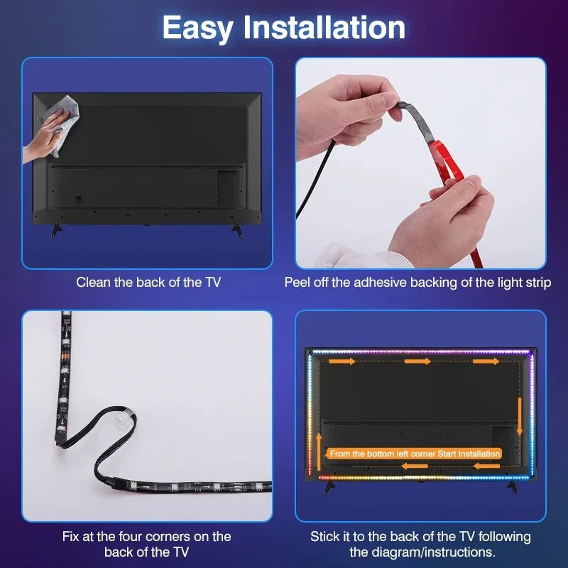 HDMI Sync TV Backlight for 40-85 Inch TVs, No App Needed Gaming Lights with Real-Time Color Matching, for Xmas Home Theater