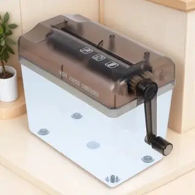 Desktop Manual Shredder Hand Crank A4 Paper Cutter Mini Strip Shredder for Documents Financial Securities Offices Easy Cleaning