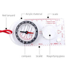 High Quality Acrylic Map Ruler Compass Multi-function Portable Baseplate Compass Transparent Camping Maps Hiking