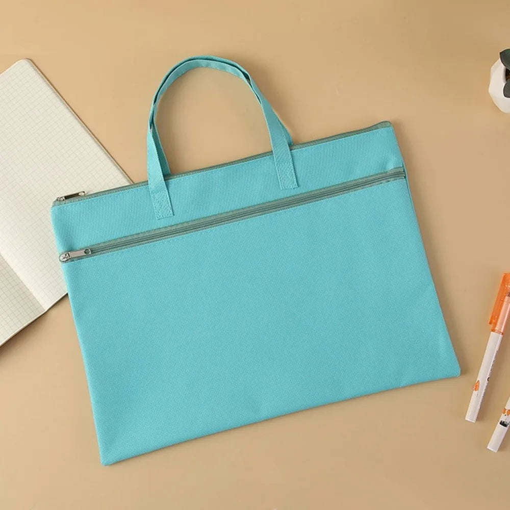 A4 File Bag Portable Zipper Oxford Cloth Waterproof 8k Sketch Drawing Art Storage Bag Canvas Bag School Office Filing Products