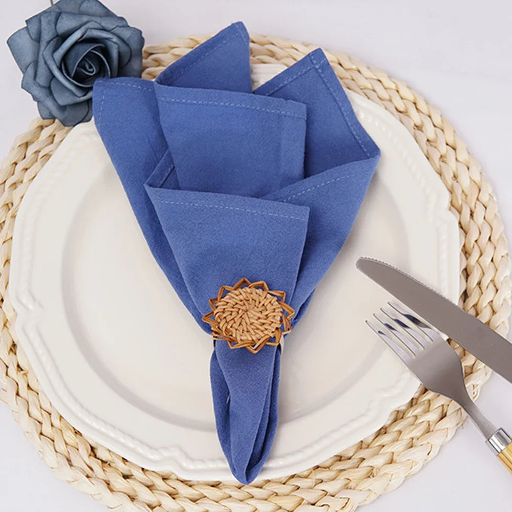 Set of 6 Cotton Dinner Cloth Napkins 30x45cm Soft Washable Perfect for Weddings Parties Christmas Birthdays and Family Gathering