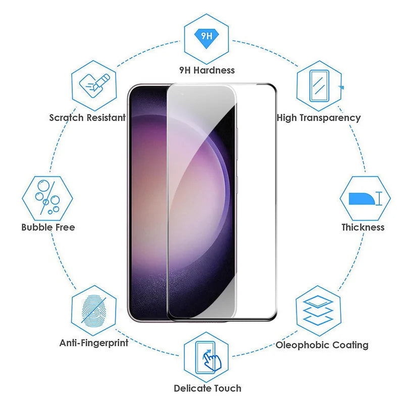 For Samsung S24 Glass, S26 S25 S24 Ultra Screen Protector For Samsung Galaxy S23 Glass Samsung S24 Ultra Tempered Glass Samsung S23 FE S20 S21 S22 Plus Protective Film Galaxy S24 Screen Protector Samsung S22