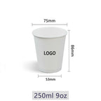1000pcs Personalized Custom 2.5oz/50ml & 3oz/60ml Espresso Cup Disposable Tasting,9oz/250ml Paper Cups with Logo for Events