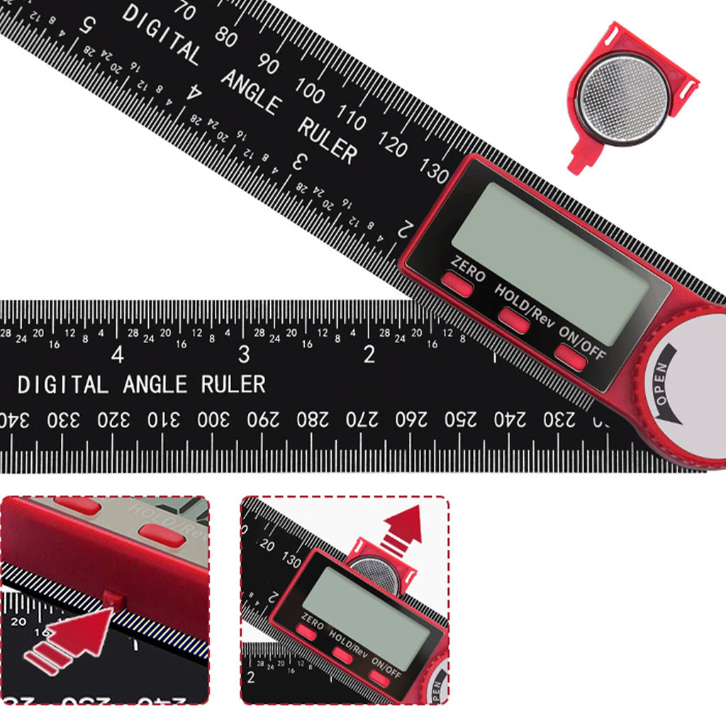 200mm Protractor Digital Angle Finder Ruler Electronic Goniometer Angle Length Measuring Ruler Drawing Woodworking Tools