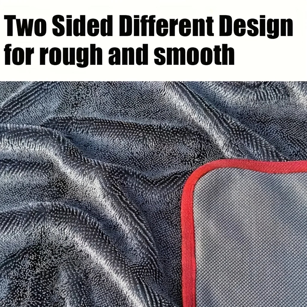 90x60cm XXL 500GSM Microfiber Car Drying Towel Ultra Absorbent Thickened Twist Ring Design Lint Free Scratch Free Auto Detailing