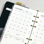 Fromthenon Minimalist Ledger Loose Leaf Paper A6A7 40 Sheets Target Tracking Clock in Replace Core Inner Pages