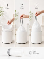 400PCS 4 Gallon Small Drawstring Trash Bags, Disposable Garbage Bags, 17.7 X 17.7 In Trash Can Liners, Back To School Dorm Waste Bags For Bathroom, Kitchen, Bedroom, Office, Apartment, Travel, Small Bins And Daily Home Cleanu