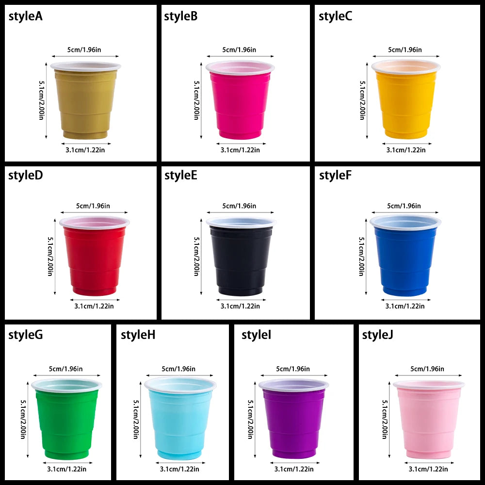 50pcs Mini Plastic Disposable Cups Drinking Cups Wine Cup for Celebration Bachelorette Party Events Wedding Birthday Supplies