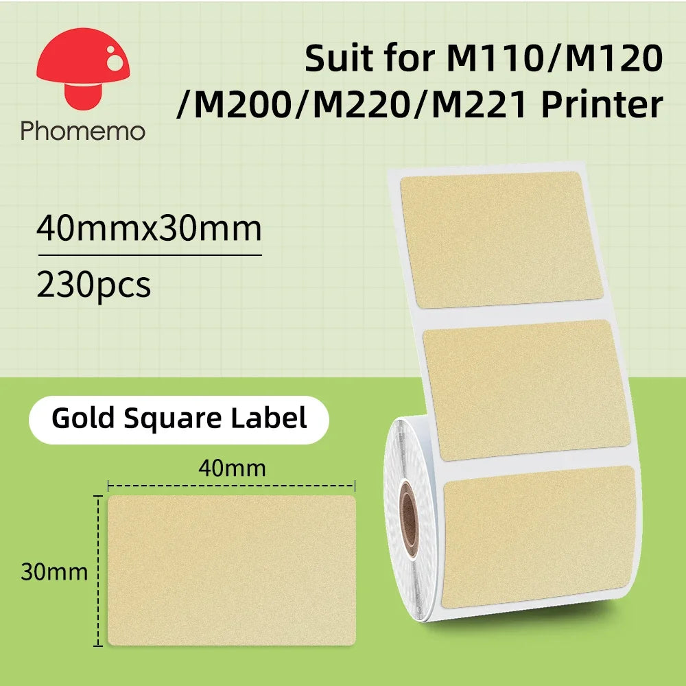 Phomemo Label For M110/M220/M221 Mini Printer Portable Thermal Label Stickers Self-Adhesive Waterproof Label Maker Sticker New