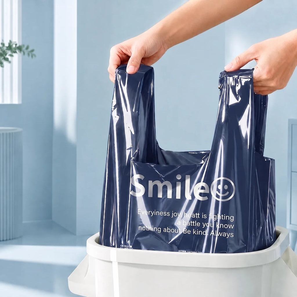 Disposable Trash Garbage Bags 20L Capacity Household Rubbish Bin Liners 50pcs Thickened Leakproof Waste Bags for Kitchen Home