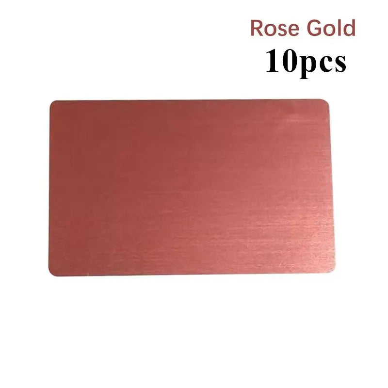 10Pcs Metal Business Card Blanks for Laser Engraving 10 Colors Aluminum Sheet Engraving Blanks DIY Cards for Home 86*54*0.2mm