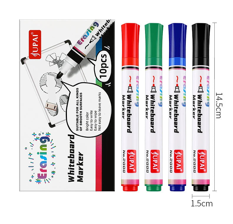 4 Colors Dry Erase Whiteboard Marker Pen Blackboard Erasable Chalk Pens Low Odor White Board Markers Office School Stationery