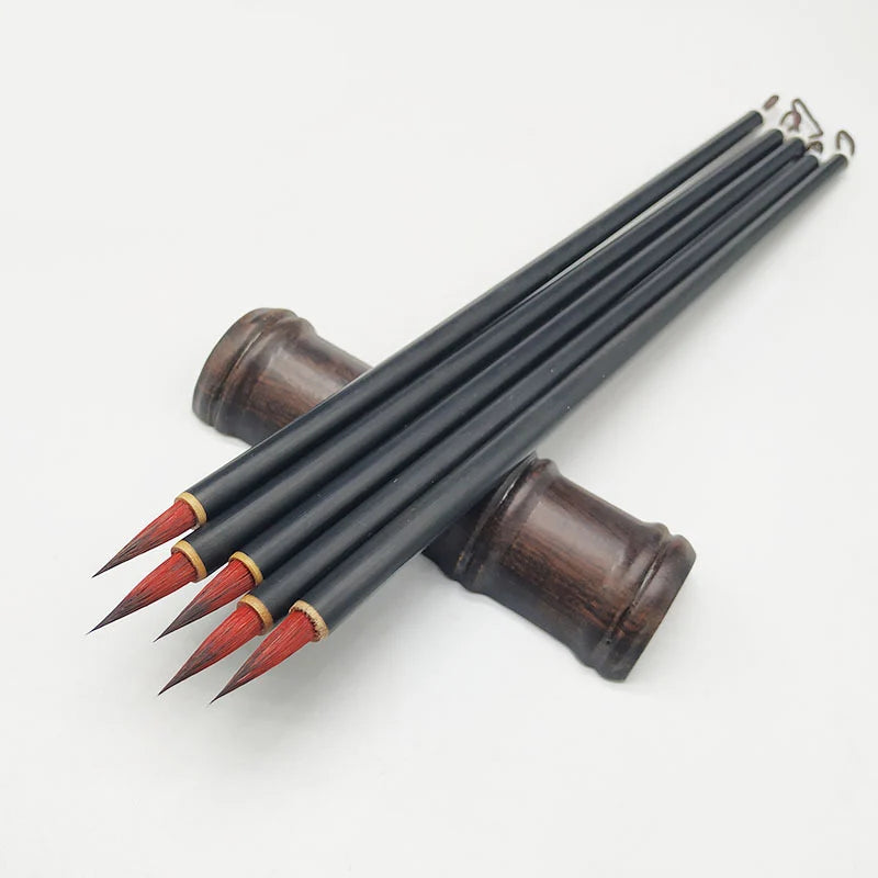 5PCS Xiaokai Calligraphy Brush Pen High-quality Red Hair Chinese Painting Brush Weasel Hair Regular Script Writing Brush
